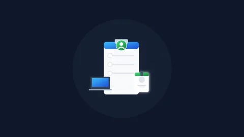 2D Employee Onboarding Checklist Animation with New Hire Icon Laptop and Id.. Stock-Footage 346130295