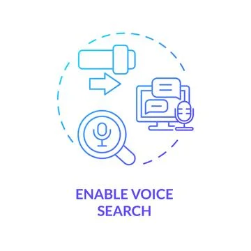 2D enable voice search gradient icon concept Stock Illustration