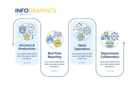 2D ERP layout with linear icons 스톡 일러스트