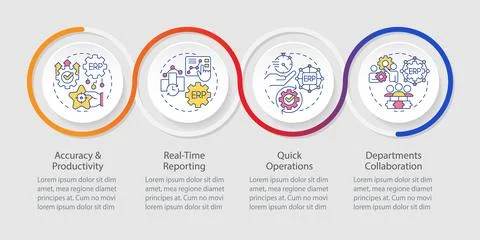 2D ERP layout with linear icons 스톡 일러스트