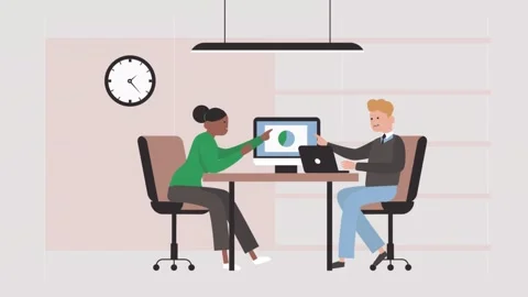 2d explainer animation 4k video online meeting, discuss workflow and tasks. Video stock 278287311