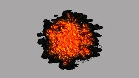 2D explosion. Detonation cartoon. Stock Illustration