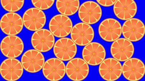 2d falling orange on chroma key. Drawn fruit slice Stock-Footage 140269298