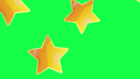 2D Falling Stars on Green Background – Seamless Overlay Animation Mockup Stock Footage 344567922