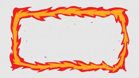 2D fire frame animation on a black screen. Burning edge effect for video in 4K. Stock Footage 334660364