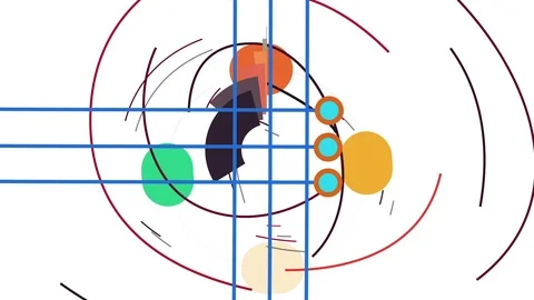 2D Flat  Abstract Tech Geometric Video Animation Stock Footage 119866038