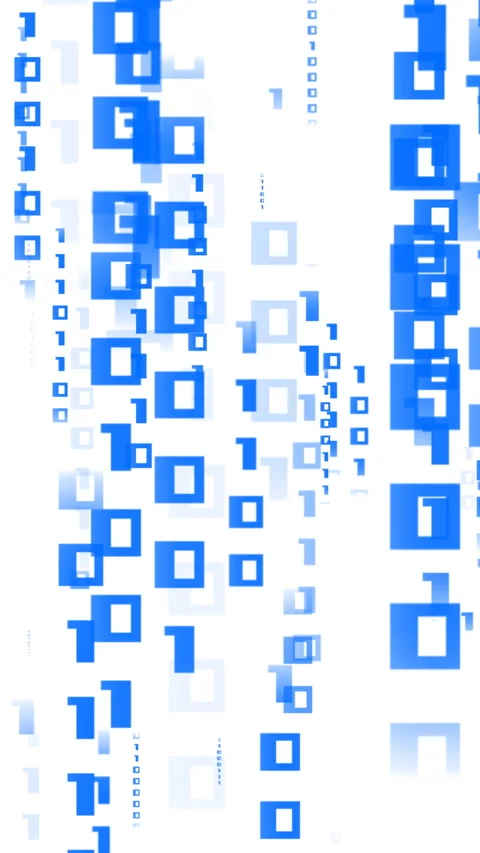 2d flat cyber background, binary pattern flow on white Stock Footage 281654493