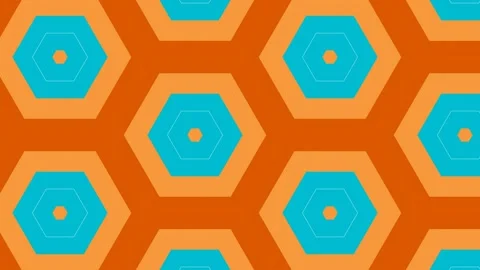 2d flat design hexagon shape opening motions, seamless loop Stockbeeldmateriaal 124675422