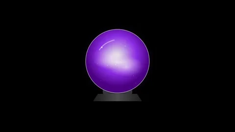 A 2D flat icon of a magical crystal ball featuring swirling internal purple.. Stock-Footage 346202302