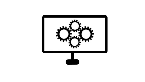 2d flat laptop setting analysis 4k animation in laptop Vidéo 332960214