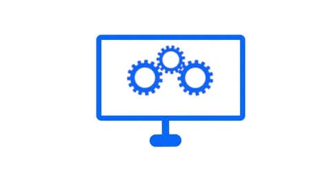 2d flat laptop setting analysis 4k animation in laptop Stock Footage 332960217