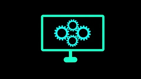 2d flat laptop setting analysis 4k animation in laptop 스톡 동영상 332960221