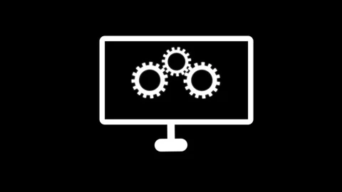 2d flat laptop setting analysis 4k animation in laptop Stock Footage 332960235