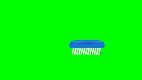 2D Flat Motion Graphic of a Blue Scrub Brush Cleaning Dirt and Creating Soa.. Stock Footage 346612946