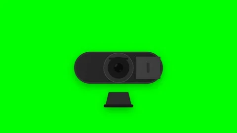 2D Flat Webcam with Privacy Shutter Opening and Lens Focusing Animation on .. Stock Footage 346612898