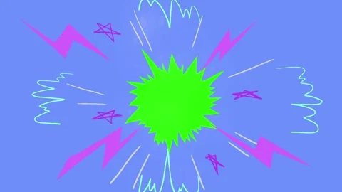 2D FX Animated Slash Energy Transitions – Cartoon Game Smoke Explosion &amp; Shape S 库存影片 331475899