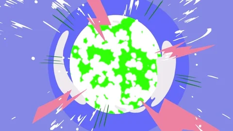 2D FX Animated Slash Energy Transitions – Cartoon Game Smoke Explosion &amp; Shape S Video stock 331475904
