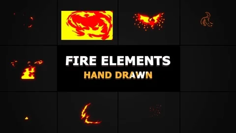 2D FX Fire Elements Стоковые After Effects
