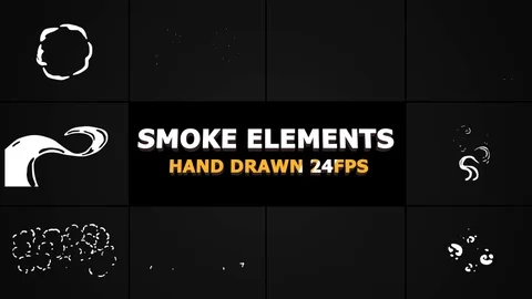 2D FX SMOKE Elements 24 fps 스톡 After Effects