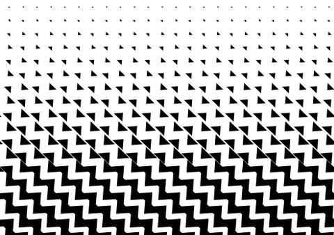 2D Geometric Two Colors Triangle Halftone Pattern Stock Illustration