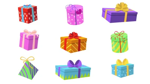 2D Gift Boxes Background Stock Footage 260844008
