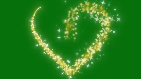 2D Glitter Star Line Animation with Golden Twinkles and Doodle Stars Green 4K Stock Footage 344688185