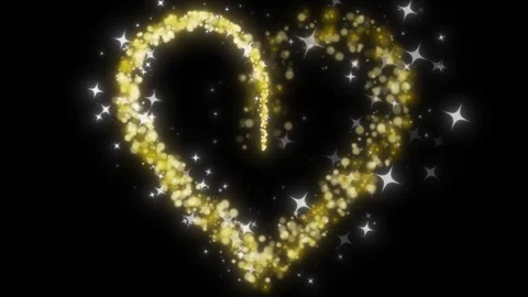 2D Glitter Star Line Animation with Golden Twinkles and Doodle Stars Black 4K Stock Footage 344688219