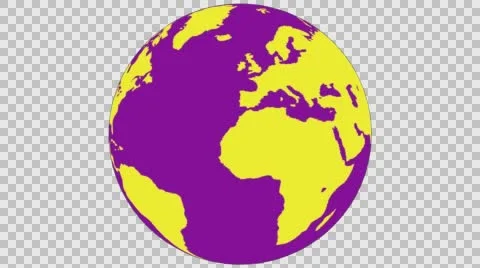 2D Globe Rotate 002 Stock Footage 62940455