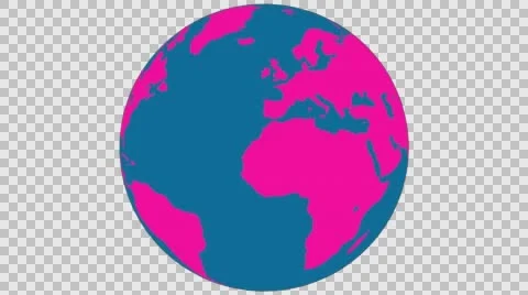 2D Globe Rotate 004 Stock Footage 62940503