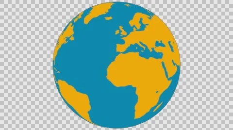 2D Globe Rotate 005 Stock Footage 62940483