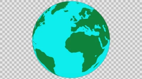 2D Globe Rotate 010 Stock Footage 62940557