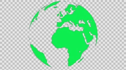 2D Globe Rotate Continents 001 Stock Footage 62940794