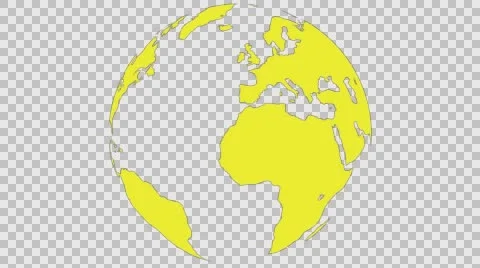 2D Globe Rotate Continents 002 Stock Footage 62940615