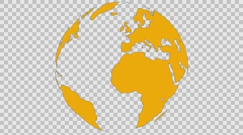 2D Globe Rotate Continents 005 Stock Footage 62940847