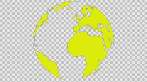 2D Globe Rotate Continents 006 Stock Footage 62941042