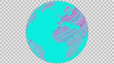 2D Globe Rotate Static Scribble 009 Stock Footage 62940757