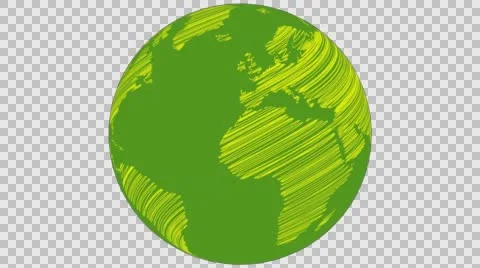 2D Globe Rotate Static Scribble 006 Stock Footage 62940798