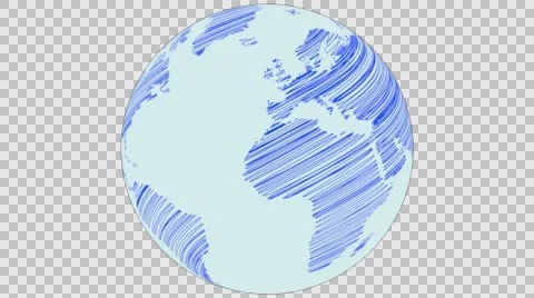 2D Globe Rotate Static Scribble 003 Stock Footage 62940917