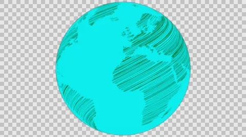 2D Globe Rotate Static Scribble 010 Stock Footage 62940961