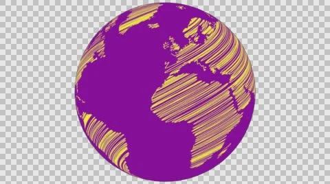 2D Globe Rotate Wiggle Scribble 002 Stock Footage 62940751