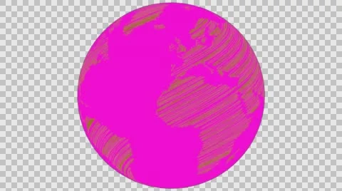 2D Globe Rotate Wiggle Scribble 008 Stock Footage 62940822