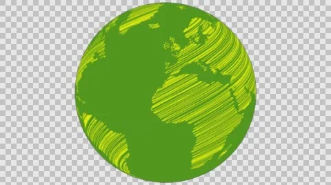 2D Globe Rotate Wiggle Scribble 006 Stock Footage 62940910