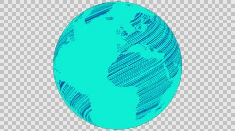 2D Globe Rotate Wiggle Scribble 007 Stock Footage 62941057