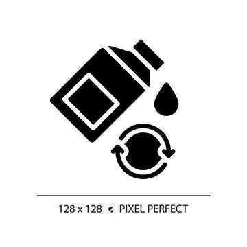 2D glyph style car engine oil icon Stock Illustration