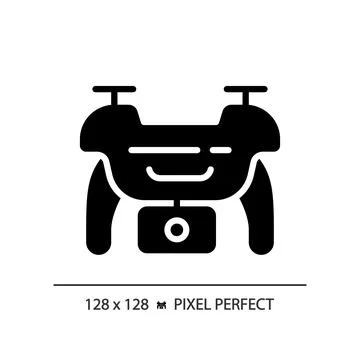 2D glyph style drone solid icon Stock Illustration