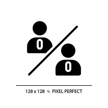 2D glyph style people comparison icon Stock Illustration