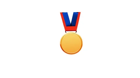 2d gold medal icon isolated on white background Stock Footage 284242511