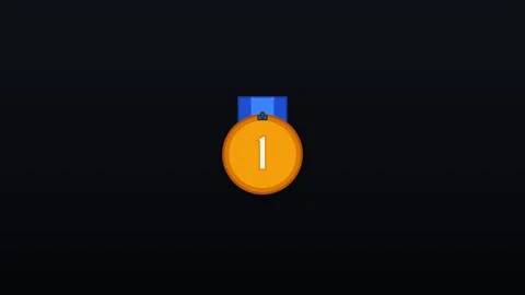 2d golden medal icon Stock Footage 339532837