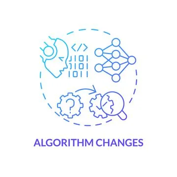 2D gradient algorithm changes line icon concept Stock Illustration