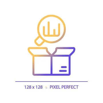 2D gradient analytics linear icon Stock Illustration